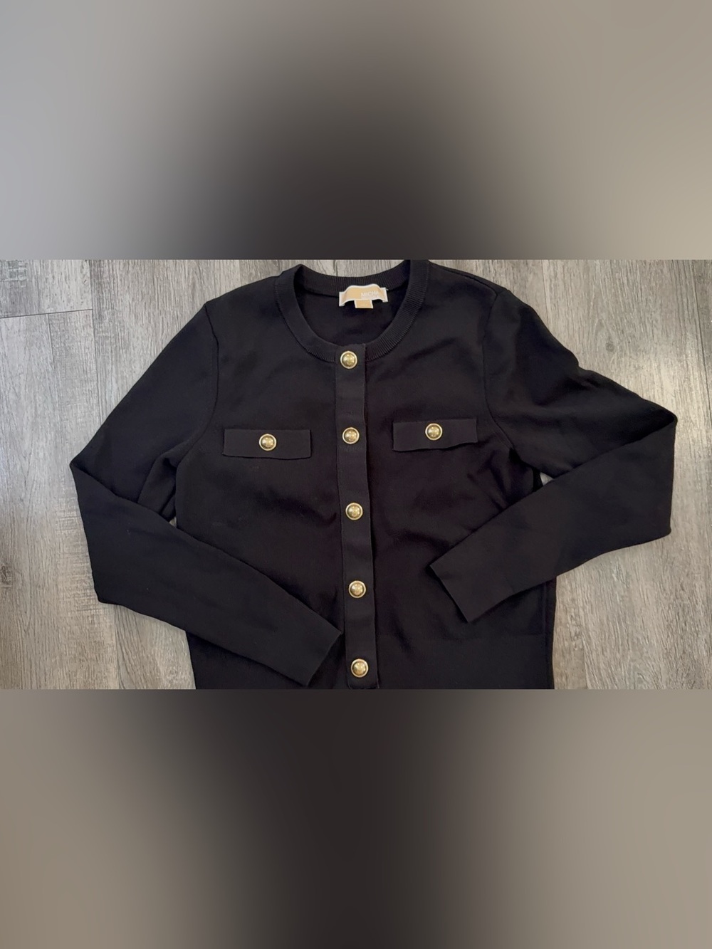 Michael Kors Black Gold-Button Sweater